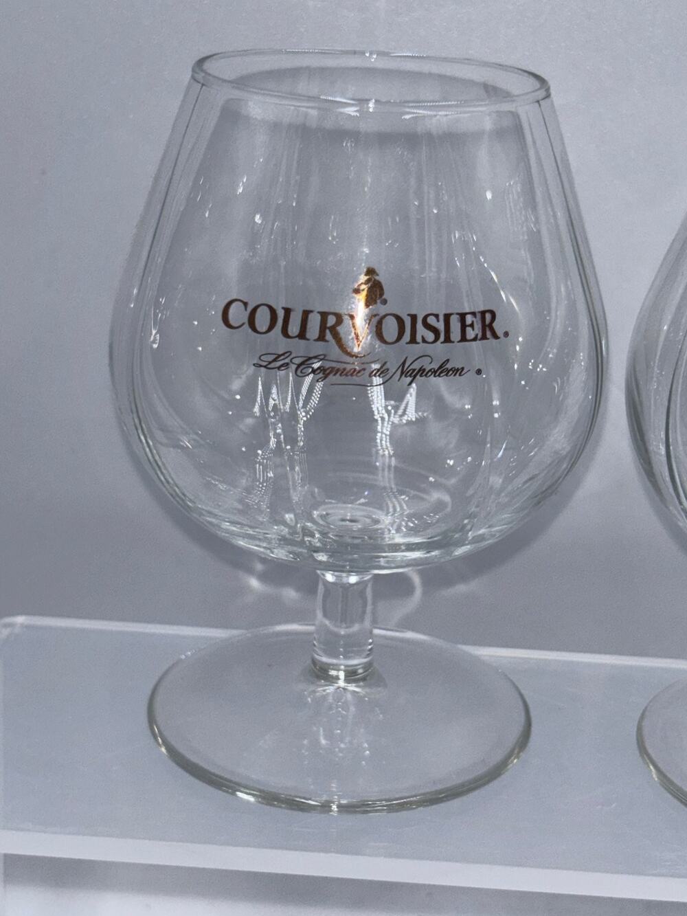 Courvoisier Brandy Snifters Le Cognac de Napoleon Glass Set of 2